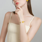 18K Sweet Temperament Little Bee Sunflower Enamel Bracelet